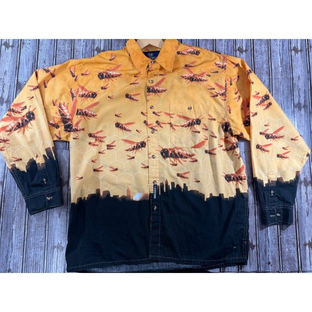 Wu Tang Clan Wu Wear Killer Bees Shirt size XL balck yellow vintage 90's